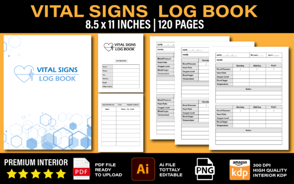 Download Vital Signs Log Book KDP Interior - Vital Collection